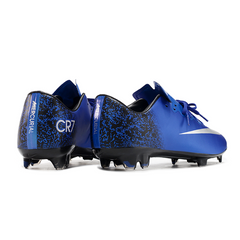 Chuteira Campo Nike Air Zoom Mercurial Vapor 10 Elite FG Azul e Preta CR7