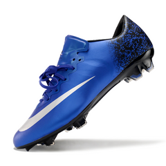 Chuteira Campo Nike Air Zoom Mercurial Vapor 10 Elite FG Azul e Preta CR7
