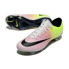 Chuteira Campo Nike Air Zoom Mercurial Vapor 10 Elite FG Branca, Vermelha e Amarela