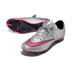 Chuteira Campo Nike Air Zoom Mercurial Vapor 10 Elite FG Cinza e Rosa