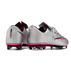 Chuteira Campo Nike Air Zoom Mercurial Vapor 10 Elite FG Cinza e Rosa