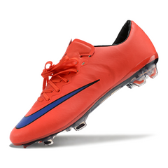 Chuteira Campo Nike Air Zoom Mercurial Vapor 10 Elite FG Vermelha e Azul
