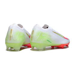 Botas de fútbol Nike Air Zoom Mercurial Vapor 16 Elite blancas, rosas y verdes para terreno firme (FG).