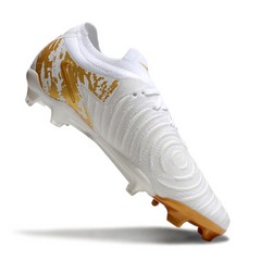 Chuteira Campo FG Nike Phantom GX2 Elite Branca e Dourada