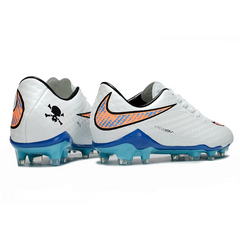 Chuteira Campo Nike Phantom Hypervenom Elite FG Branca, Azul e Laranja