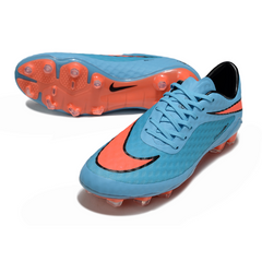 Chuteira Campo Nike Phantom Hypervenom Elite FG Azul Claro e Laranja