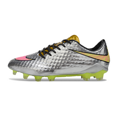 Chuteira Campo Nike Phantom Hypervenom Elite FG Cinza, Dourado e Rosa