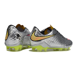 Chuteira Campo Nike Phantom Hypervenom Elite FG Cinza, Dourado e Rosa