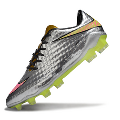 Chuteira Campo FG Nike Phantom Hypervenom Elite Cinza, Dourada e Rosa