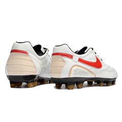 Chuteira Campo Nike Tiempo R10 Legend Elite FG Branca e Vermelha
