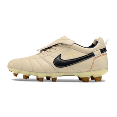 Chuteira Campo Nike Tiempo R10 Com Lingua Legend Elite FG Bege e Preta