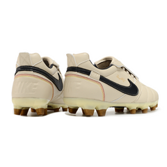 Chuteira Campo Nike Tiempo R10 Com Lingua Legend Elite FG Bege e Preta