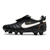 Chuteira Campo Nike Tiempo R10 Com Lingua Legend Elite FG Preta e Branca