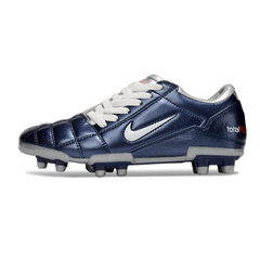 Chuteira Campo Nike Total 90 III FG Prata e Azul