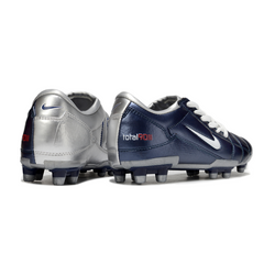 Chuteira Campo Nike Total 90 III FG Prata e Azul