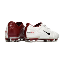 Chuteira Campo Nike Total 90 III FG Branca e Vermelha