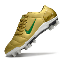 Chuteira Campo Nike Total 90 III FG Dourada e Verde