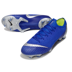 Chuteira Campo Nike Air Zoom Mercurial Vapor 12 Elite FG Azul e Prata