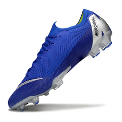 Chuteira Campo Nike Air Zoom Mercurial Vapor 12 Elite FG Azul e Prata