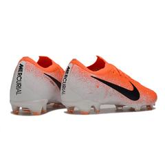 Chuteira Campo Nike Air Zoom Mercurial Vapor 12 Elite FG Laranja e Branca