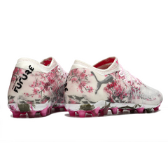 Puma Future 8 Low-Cut AG White and Pink Football Boots