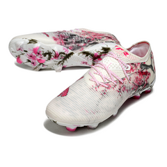 Puma Future 8 Low Top FG White and Pink Football Boots