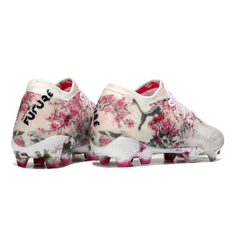 Puma Future 8 Low Top FG White and Pink Football Boots