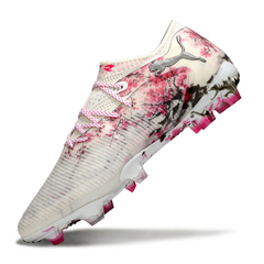 Puma Future 8 Low Top FG White and Pink Football Boots