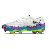 Puma Future 8 Low Top FG White, Purple and Green Football Boots