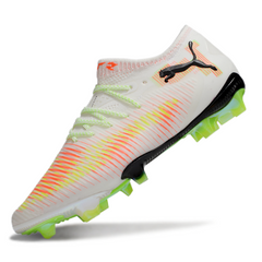 Puma Future 8 Low Top FG White, Orange and Green Football Boots