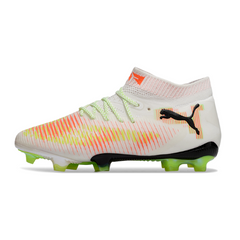 Chuteira Campo FG Puma Future 8 Branca Laranja e Verde