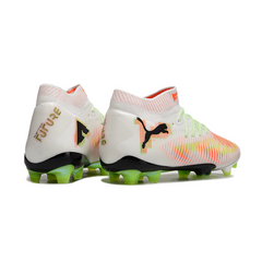 Puma Future 8 FG White, Orange and Green Field Football Boots