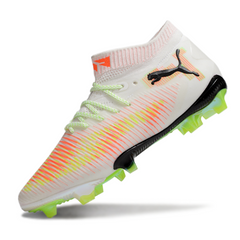 Chuteira Campo FG Puma Future 8 Branca Laranja e Verde