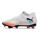 Chuteira Campo FG Puma Future 8 Branca Laranja e Azul
