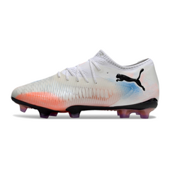 Puma Future 8 Low Top FG White, Orange and Blue Field Football Boots
