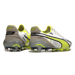 Puma King Ultimate FG White, Gray and Yellow Field Football Boots