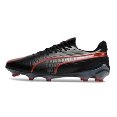 Chuteira Campo FG Puma King Ultimate Preta e Vermelha