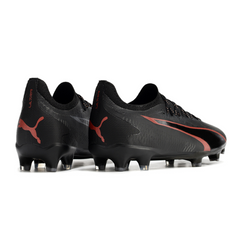 Chuteira Campo Puma Ultra Ultimate FG Preta e Vermelha - VENI Futebol