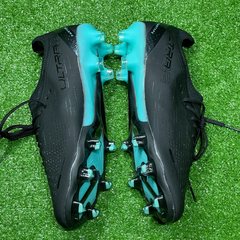 Botas de fútbol Puma Ultra Ultimate FG negras y azules, talla 39