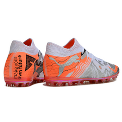 Chuteira Campo e Society Puma Future 7 MG Branca e Laranja