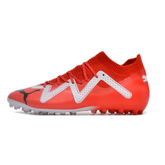 Chuteira Campo e Society Puma Future Ultimate MG Vermelha e Branca - VENI Futebol