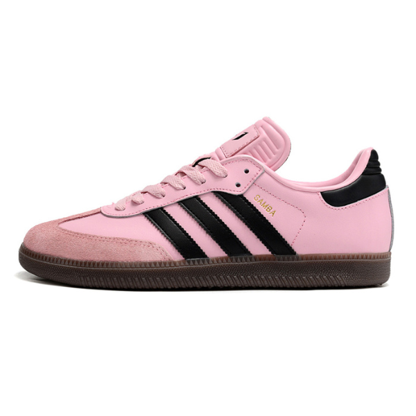 Chuteira Futsal Adidas Samba Classic Messi Inter de Miami Rosa e Preta Pack - VENI Futebol