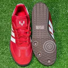 Zapatillas de fútbol sala Adidas Samba Classic Messi, color rojo y blanco, talla 37