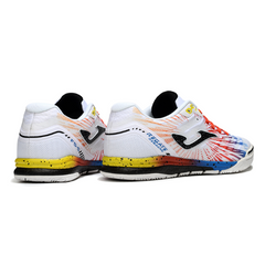 Chuteira Futsal Joma Regate Rebound IC Branca, Vermelha e Amarela