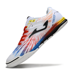 Chuteira Futsal Joma Regate Rebound IC Branca, Vermelha e Amarela