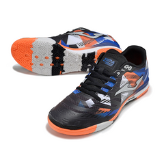 Chuteira Futsal Joma Regate Rebound IC Preta, Laranja, Azul e Cinza
