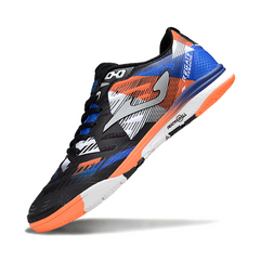 Chuteira Futsal Joma Regate Rebound IC Preta, Laranja, Azul e Cinza