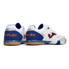 Joma Top Flex 24 IC Futsal Boot in White, Blue and Orange