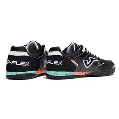 Joma Top Flex 24 IC Futsal Boot in Black, Light Blue and Pink