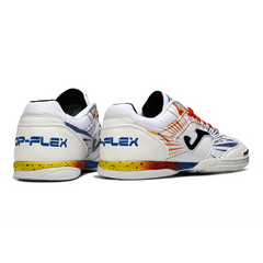 Joma Top Flex 24 IC Futsal Boot in White, Blue and Orange
